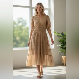 J Gee Floral Tiered Ombre Lavender White
Sleeveless Maxi Dress size 1X